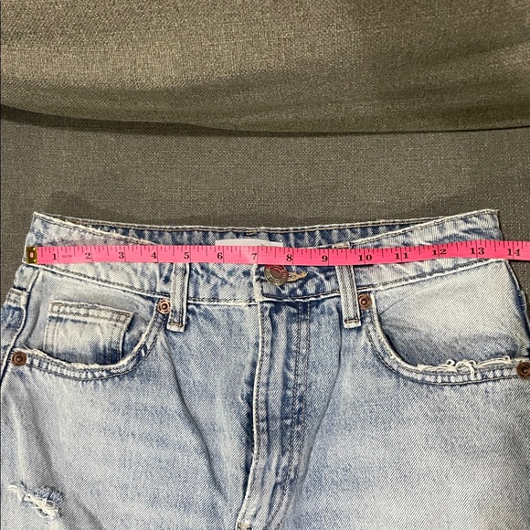 ZARA ripped mom jeans Straight leg light wash distressed - Picture 6 of 12